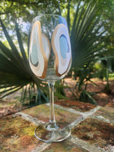 Load image into Gallery viewer, Hand Painted Oyster Tall Wine Glass Stemmed - Beach Sand