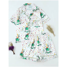 Load image into Gallery viewer, Bottle Star & Goblet Print Comfy Pajama Set