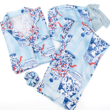 Load image into Gallery viewer, Holiday Ginger Jar Stripe Satin Pant PJ Set