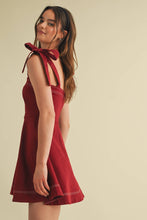 Load image into Gallery viewer, STRAP TIE FLOWY MINI DRESS