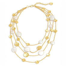 Load image into Gallery viewer, Chic Multi-Strand Coin & Flat Pearl Statement Necklace