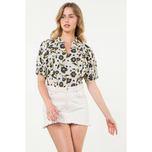 Load image into Gallery viewer, Puff Sleeve Flower Print Top