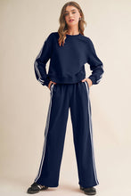 Load image into Gallery viewer, Stripe Cropped Top & Wide Leg Pants 2pcs Set | S-XL