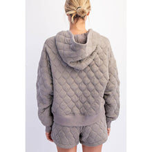 Load image into Gallery viewer, QUILTED QUARTER ZIP HOODIE JACKET