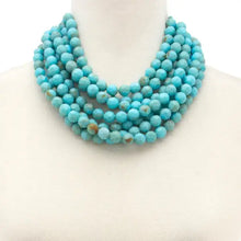 Load image into Gallery viewer, * CHUNKY BEADED LAYERED NECKLACE Faux leather neck magnetic

