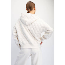 Load image into Gallery viewer, QUILTED QUARTER ZIP HOODIE JACKET
