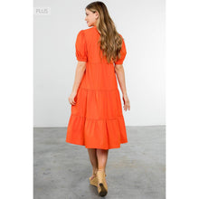 Load image into Gallery viewer, /Size XL/ Collared Tiered Short Sleeve Midi Dress
