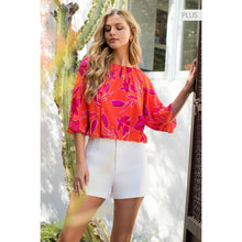 Load image into Gallery viewer, /Size XL/ Floral Puff Sleeve Pleated Blouse
