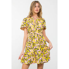 Load image into Gallery viewer, Short Sleeve Smocked Leaf Print Dress
