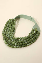 Load image into Gallery viewer, * CHUNKY BEADED LAYERED NECKLACE Faux leather neck magnetic
