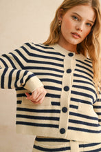 Load image into Gallery viewer, J5163ST   BUTTON DOWN STRIPED CARDIGAN
