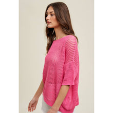 Load image into Gallery viewer, OPEN-KNIT DROP SHOULDER SWEATER
