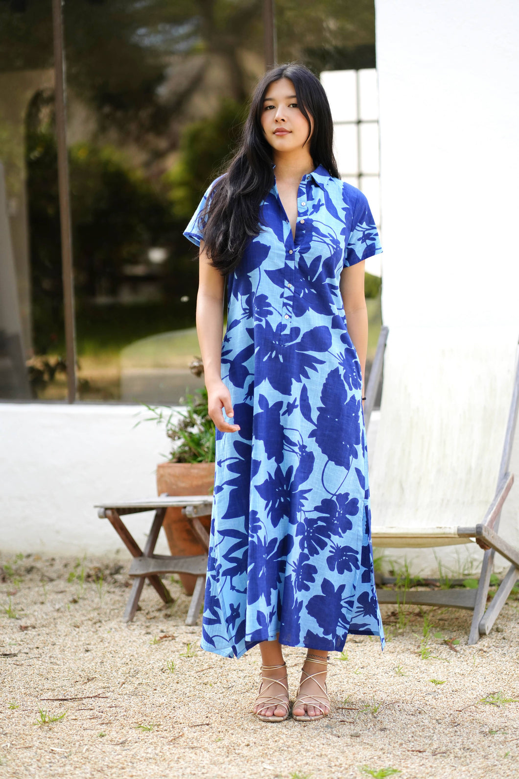 Carrie Cotton Dress Navy