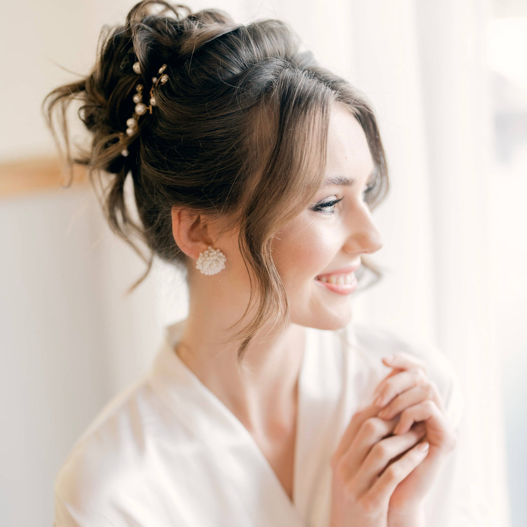 Lottie Cluster Pearl Earrings
