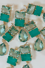 Load image into Gallery viewer, Amalfi Turquoise Ombre Gem Drop Statement Earrings
