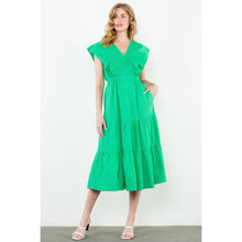 Load image into Gallery viewer, Ruffle Shoulder Tiered Floral Maxi Dress

