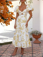 Load image into Gallery viewer, Puff off the shoulder twist floral prairie maxi dress
