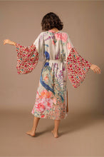 Load image into Gallery viewer, Retro Oriental Peacock Kimono Beach CoverUp Lounge Robe

