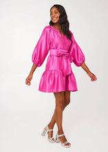 Load image into Gallery viewer, Elise Mini Dress Hot Pink Dupioni
