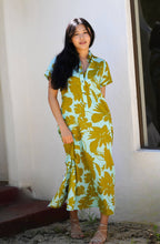 Load image into Gallery viewer, Carrie Cotton Dress Turquoise Olive
