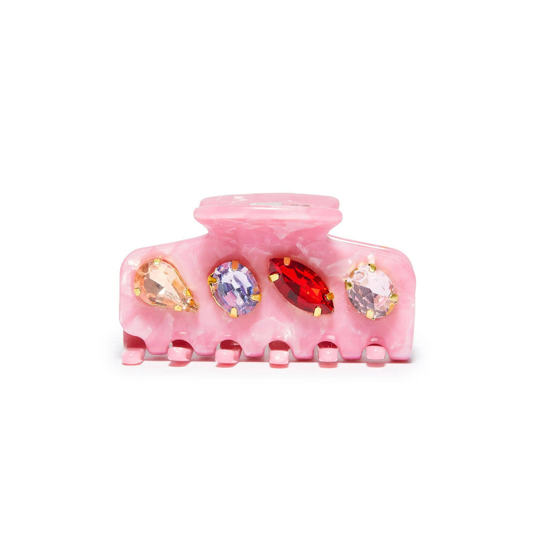 RHUBARB MINI CRYSTAL CLAW CLIP