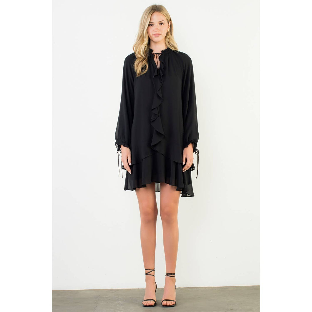 Long Sleeve Flutter Dress