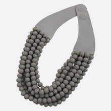 Load image into Gallery viewer, * CHUNKY BEADED LAYERED NECKLACE Faux leather neck magnetic

