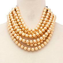 Load image into Gallery viewer, * CHUNKY BEADED LAYERED NECKLACE Faux leather neck magnetic
