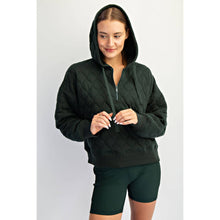Load image into Gallery viewer, QUILTED QUARTER ZIP HOODIE JACKET
