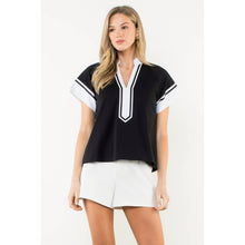 Load image into Gallery viewer, Contrast Trim Short Sleeve Top
