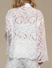 Load image into Gallery viewer, Ladies Hallow Out Botton Down Shirt Shorts 2PCS Set SKST50314
