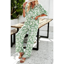 Load image into Gallery viewer, Casual Allover Print Elastic Button Blouse Sets
