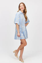 Load image into Gallery viewer, Geometric Print Puff Sleeve Dress

