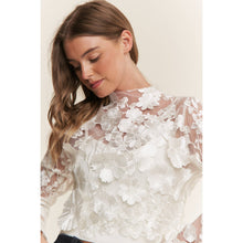 Load image into Gallery viewer, 3D FLOWER EMBROIDERY SLIM FIT CROP TOP
