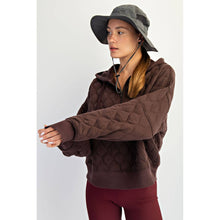 Load image into Gallery viewer, QUILTED QUARTER ZIP HOODIE JACKET

