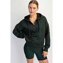 Load image into Gallery viewer, QUILTED QUARTER ZIP HOODIE JACKET
