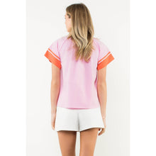 Load image into Gallery viewer, Contrast Trim Short Sleeve Top
