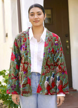 Load image into Gallery viewer, Astrid Velvet Jacket Green OS
