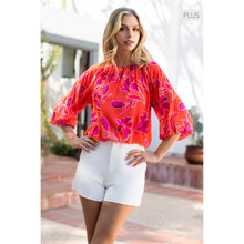 Load image into Gallery viewer, /Size XL/ Floral Puff Sleeve Pleated Blouse

