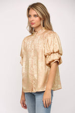 Load image into Gallery viewer, FOILED WOVEN BLOUSE
