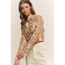Load image into Gallery viewer, 3D FLOWER EMBROIDERY SLIM FIT CROP TOP
