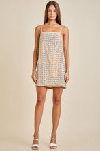 Load image into Gallery viewer, FLOWER SEQUIN EMBLISHED SLEEVELESS MINI DRESS
