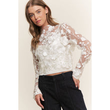 Load image into Gallery viewer, 3D FLOWER EMBROIDERY SLIM FIT CROP TOP
