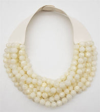Load image into Gallery viewer, * CHUNKY BEADED LAYERED NECKLACE Faux leather neck magnetic
