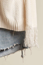 Load image into Gallery viewer, Oversize Round Neck Sweater with Fringe
