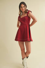 Load image into Gallery viewer, STRAP TIE FLOWY MINI DRESS

