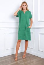 Load image into Gallery viewer, Green Linen Dress
