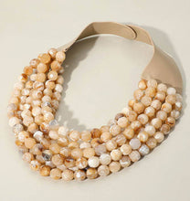 Load image into Gallery viewer, * CHUNKY BEADED LAYERED NECKLACE Faux leather neck magnetic
