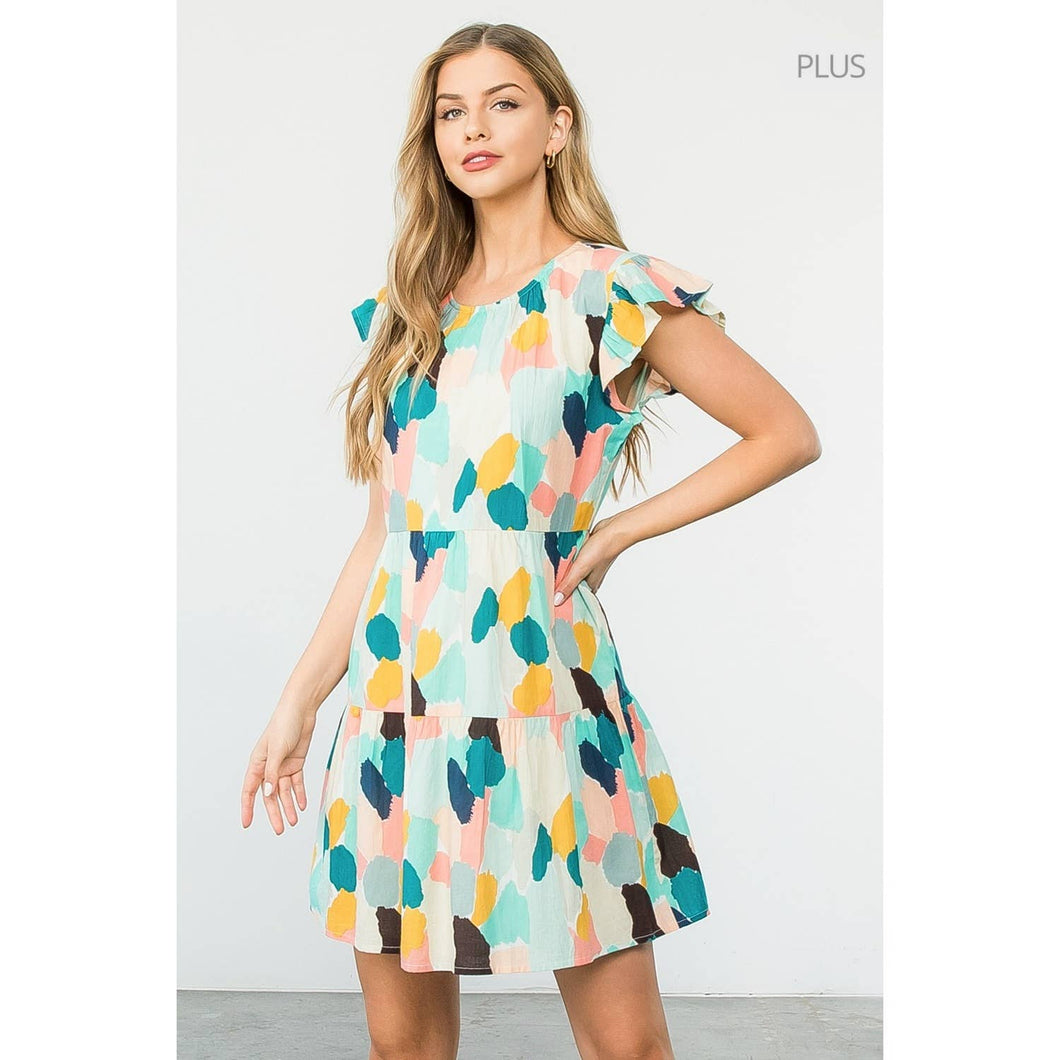 /Size XL/ Multicolor Spotted Dress