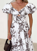 Load image into Gallery viewer, Puff off the shoulder twist floral prairie maxi dress
